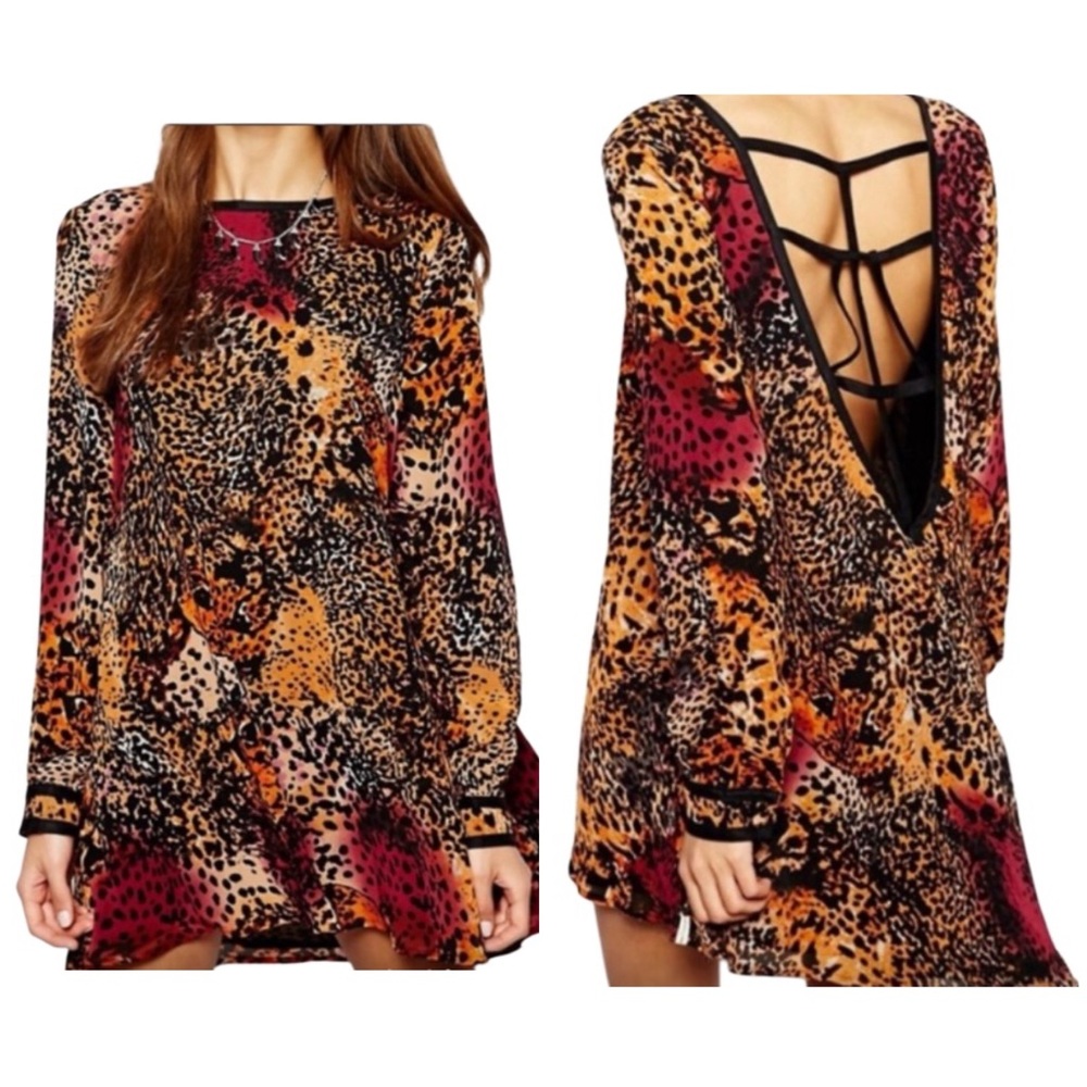 One Teaspoon Manic Print Cheetah Mini Dress